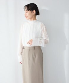 CRAFT STANDARD BOUTIQUE ＜セレモニー＞前後2WAYレースボウタイブラウス