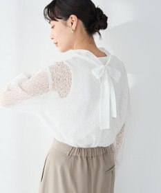 CRAFT STANDARD BOUTIQUE ＜セレモニー＞前後2WAYレースボウタイブラウス