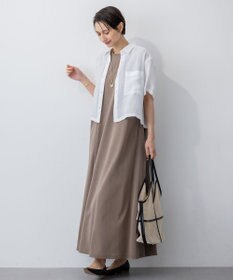 23区 L 【Oggi8月号掲載/接触冷感/洗える】ツイストコットンプレーティング スリーブレスワンピース