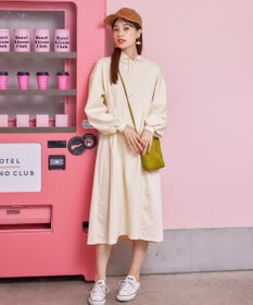 Tiaclasse 【洗える】ダンボール切替パーカーワンピース