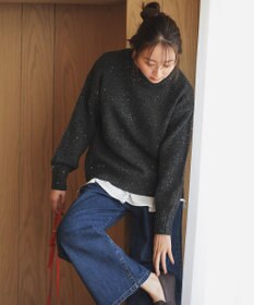 ANY L 【WEB限定】サテンコンビペプラムカットソー