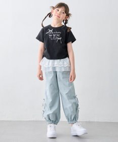 ANY KIDS 【洗濯機可能】ドロスト 裾リボンTシャツ