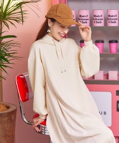 Tiaclasse 【洗える】ダンボール切替パーカーワンピース