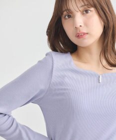 earth music&ecology ハートネックパールプルオーバー