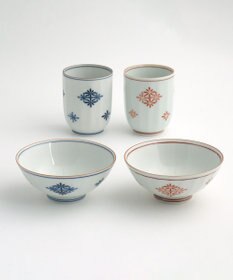 たち吉 【たち吉】菊菱夫婦揃〈茶碗2個・湯呑2個〉美濃焼