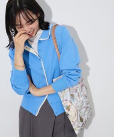 Green Parks ここちニット衿付き配色プルオーバー