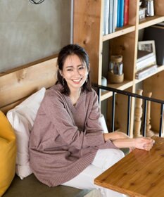 Tiaclasse L 【洗える】幅広く活躍が期待できるVネックリブニットチュニック