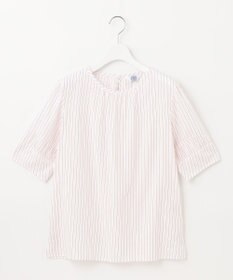 J.PRESS LADIES 【洗える】BEZ空羽ストライプ クルーネック ブラウス