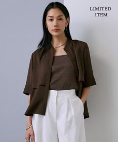 ICB L 【WEB限定・接触冷感・UVケア・吸水速乾・防シワ・洗える】 ドレープツイル クロップドシャツ