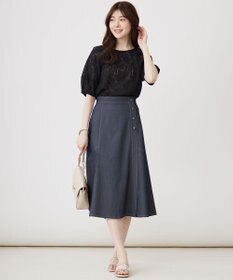 ANY SIS L 【洗える】ライトデニムライクシャンブレー スカート