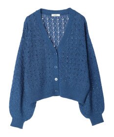 earth music&ecology 透かし編みテープヤーンカーディガン