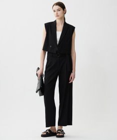 ICB 【接触冷感・UVカット・洗える】 T/Rドライリネン ワイドストレートパンツ