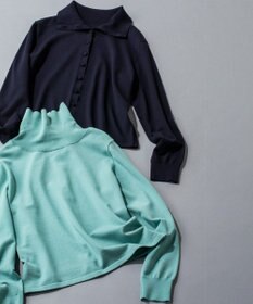 組曲 【前後着用可 / 加藤ローサさん着用】スムースストレッチタートル ニット