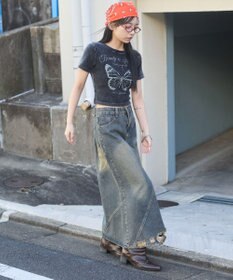 WEGO ヴィンテージウォッシュグラフィックリブT