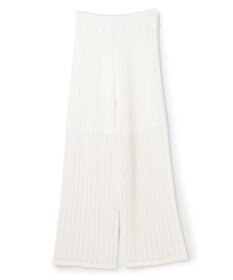 uncrave シースルーケーブルニット パンツ