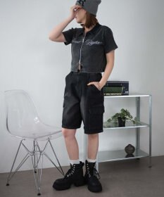 WEGO ラインストーンロゴWZIPトップス