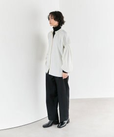 #Newans 【洗濯機可/しわになりにくい】シャーリングネック ボリュームスリーブブラウス