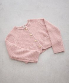 earth music&ecology 【WEB限定】ゴールド釦ショートニットカーディガン