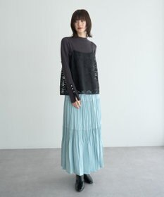 YECCA VECCA 【2点SET】刺繍レースキャミセットハイネックニット