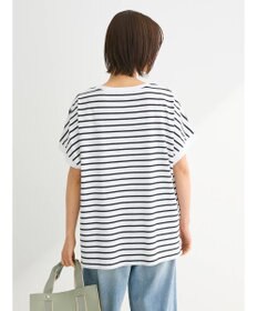 Green Parks インド綿 フレンチスリーブ前後差カットプルオーバー