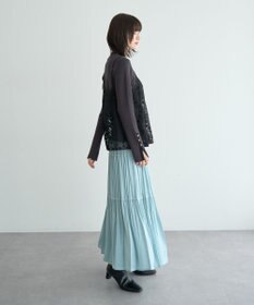 YECCA VECCA 【2点SET】刺繍レースキャミセットハイネックニット