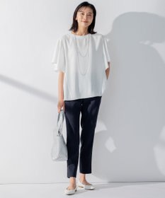 23区 【洗える】リネンレーヨンストレッチ テーパード パンツ