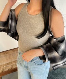 WEGO 【カップ付きインナー/SMサイズ展開】なちゅ盛れカップインアメスリタンク