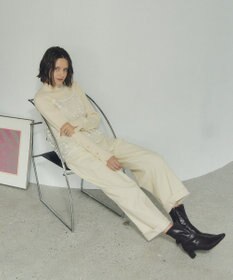 YECCA VECCA 【2点SET】刺繍レースキャミセットハイネックニット