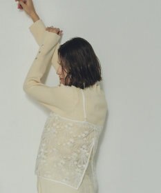 YECCA VECCA 【2点SET】刺繍レースキャミセットハイネックニット