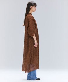 BEIGE， CALLERRY / シルク混ドットギャザーワンピース