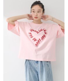 earth music&ecology ラメ刺繍ハートロゴＴ