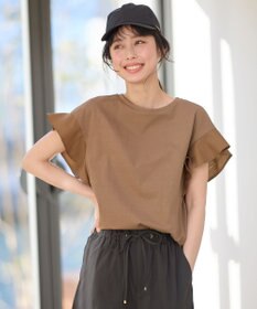 ANY 異素材コンビフリルスリーブプルオーバー