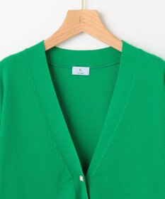 組曲 【ビジューボタン・アンサンブル対応】ハイゲージ ロングVネックカーディガン