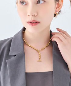 Phoebe 【金属アレルギー対応】ドットラインネックレス　ゴールド/ステンレス