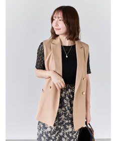 Te chichi リネンライクダブルブレストジレ(セットアップ可)