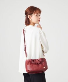 LA BAGAGERIE シープレザー ギャザーハンドル2wayラウンドトートバッグ