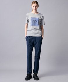 JOSEPH ABBOUD MOUNTAIN 【ゆったり】プレーティング天竺 リーフプリントアウトドア Tシャツ