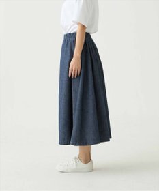 caqu gather skirt ゆったりシルエットデニムスカート