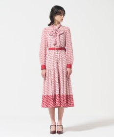 GRACE CONTINENTAL モノグラムプリントレイヤードワンピース