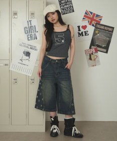 WEGO スタースイッチデニムハーフパンツ