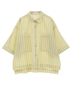 Green Parks 綿麻混５分袖ターンバックシャツ