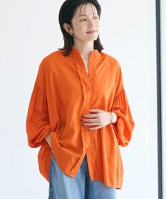 CRAFT STANDARD BOUTIQUE インド綿混パフスリーブシャツ