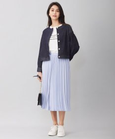 自由区 【WEB限定・洗える】ロイヤルサテンプリーツ スカート