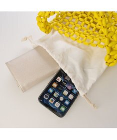 UNBILLION カシュカシュ cachecache / カラフルウッドビーズワンハンドル手提げ