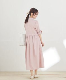 Tiaclasse L パール釦フレアシャツワンピース