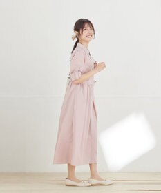 Tiaclasse L パール釦フレアシャツワンピース