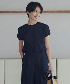 ICB 【洗える】FluidBackSatin ラウンドヘムプルオーバー