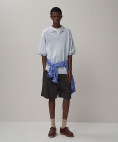 ATON COTTON WASHI KNIT | ハーフスリーブポロセーター - UNISEX