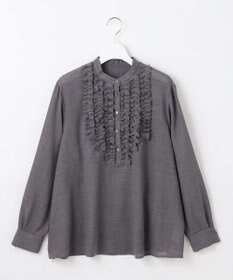 自由区 【セットアップ対応・洗える】ハイツイストビエラフロントフリル ブラウス