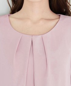 Tiaclasse 【洗える】リボン付きタックフレア袖ブラウス